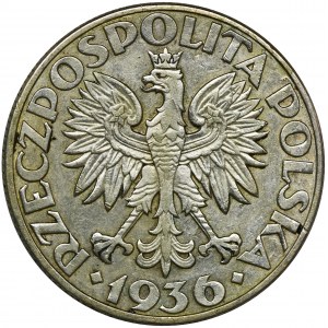 Żaglowiec, 5 złotych 1936