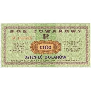 Pewex, 10 dolarów 1969 - GF -