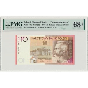 10 złotych 2008 - 90. Rocznica Odzyskania Niepodległości - PMG 68 EPQ