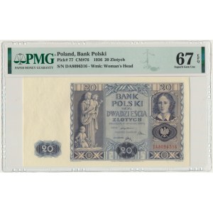 20 złotych 1936 - DA - PMG 67 EPQ