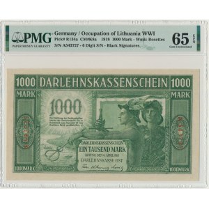 Kowno, 1.000 mark 1918 - A - 6 digital serial number - PMG 65 EPQ