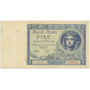 5 złotych 1930 - Ser. H -