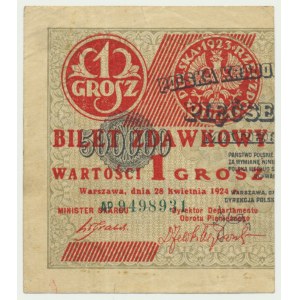 1 grosz 1924 - AP - lewa połowa -