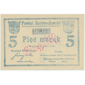 Inowrocław - 5 marek 1919 - stempel EINGELÖST