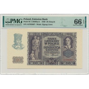 20 złotych 1940 - A - PMG 66 EPQ