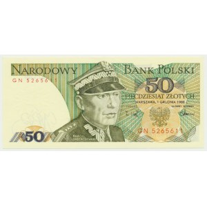 50 złotych 1988 - GN - Destrukt - przesunięcie druku