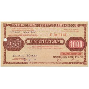 Narodowy Bank Polski, Czek podróżniczy 1.000 złotych 1989