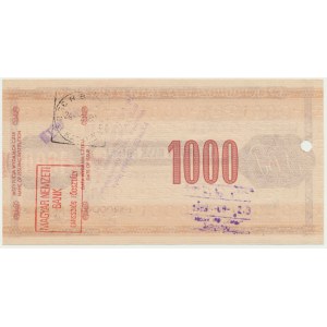 Narodowy Bank Polski, Czek podróżniczy 1.000 złotych 1989