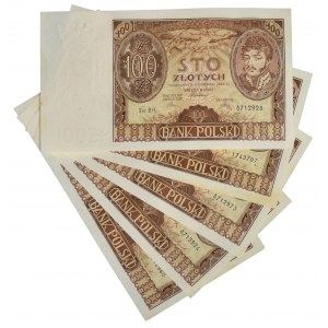 Zestaw 100 złotych 1934 (5 szt.)