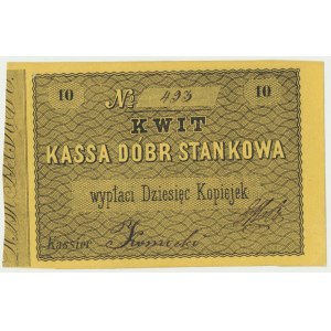 Kassa Dóbr Stankowa, 10 kopiejek - podpis Czapski