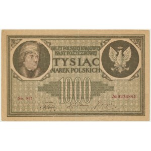 1.000 marek 1919 - Ser. AB - rzadsza odmiana