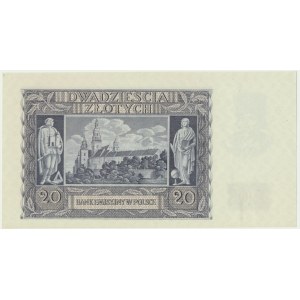 20 złotych 1940 - K - rzadsza seria