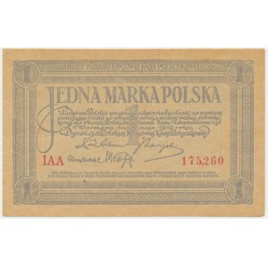 1 marka 1919 - IAA - pierwsza seria - piękna
