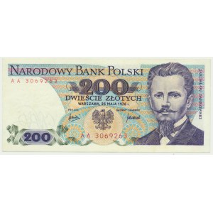 200 złotych 1976 - AA - RZADKA