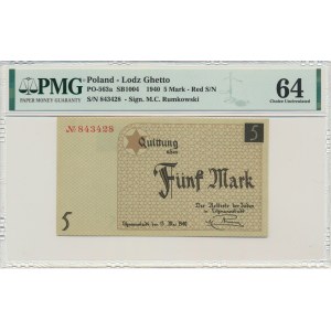 5 mark 1940 - red numerator - PMG 64 EPQ
