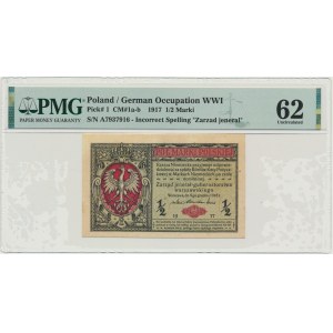 1/2 marki 1916 Jenerał - A - PMG 62