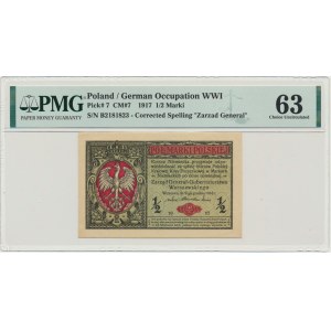 1/2 marki 1916 Generał - PMG 63