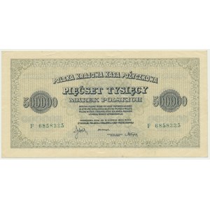 500.000 marek 1923 - F - 7 cyfr - bardzo ładny