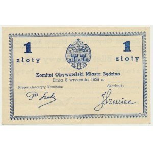 Będzin, bilet zdawkowy na 1 złoty 1939