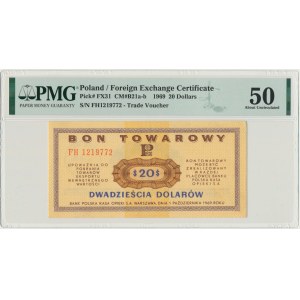 Pewex, 20 dolarów 1969 - FH - PMG 50 EPQ