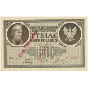 1.000 marek 1919 - III Ser. A - ze stemplem bez wartości