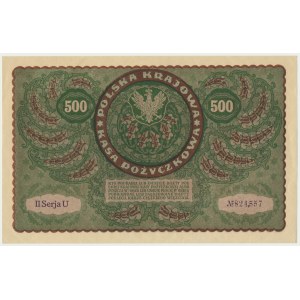 500 marek 1919 - II Serja U - rzadka odmiana