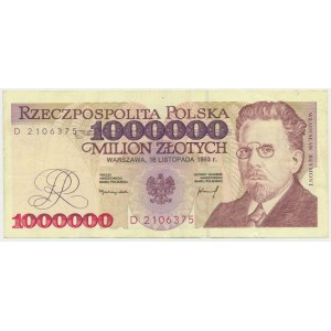 1 milion złotych 1993 - D - rzadsza seria