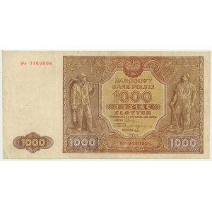 1.000 złotych 1946 - Wb z usuniętą kropką