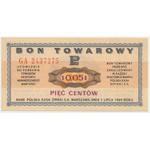 Pewex, 5 centów 1969 - GA -