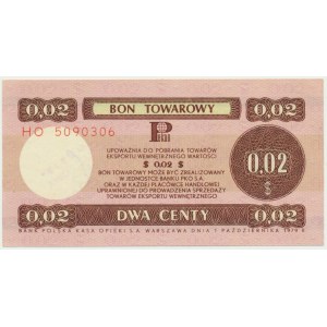 Pewex, 2 centy 1979 - HO - DUŻY -