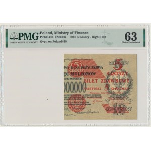 5 groszy 1924 - prawa połowa - PMG 63