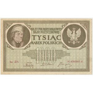 1.000 marek 1919 - Ser. ZH - numerator wiśniowy