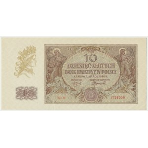 10 złotych 1940 - K - rzadka seria