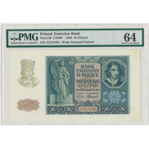 50 złotych 1940 - A - PMG 64