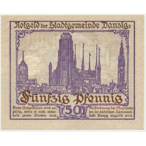 Danzig, 50 pfennig 1919 - purple