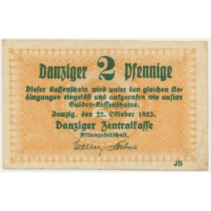 Danzig, 2 pfennig 1923 October -