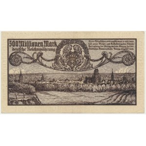 Gdańsk, 500 milionów marek 1923 - druk szarofioletowy