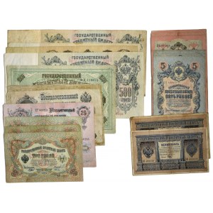 Rosja, zestaw 1-1.000 rubli 1898-1917 (25 szt.)