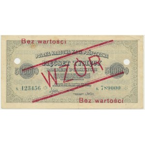 500.000 marek 1923 - WZÓR - K 123456 ❉ - RZADKI