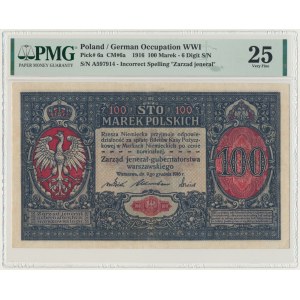 100 marek 1916 Jenerał - 6 cyfr - PMG 25