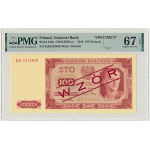 100 złotych 1948 - KR - WZÓR - PMG 67 EPQ