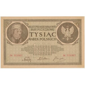 1.000 marek 1919 - bez serii - RZADKIE I PIĘKNE