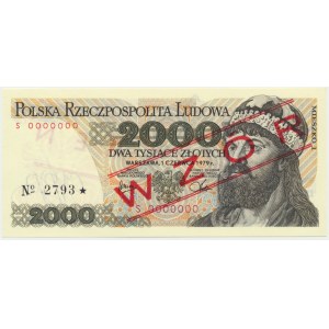 2.000 złotych 1979 - WZÓR S 0000000 No.2793 -