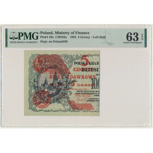 5 groszy 1924 - lewa połowa - PMG 63 EPQ