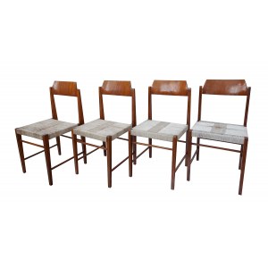 4 krzesła z wyplatanymi siedziskami - typ 200-185, Irena ŻMUDZIŃSKA (ur. 1921)