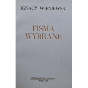 Wieniewski Ignacy - Pisma wybrane.