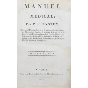 Nysten P[ierre] H[ubert] - Manuel medical.