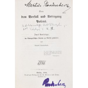 Roedenbeck Rudolf - Von dem Verfall und Untergang Polens : zwei Vorträge im Evangelischen Verein zu Berlin gehalten