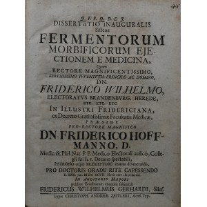 Gerhardi Friedrich Wilhelm - Dissertatio Inauguralis Sistens Fermentorum Morbificorum Ejectionem E Medicina.