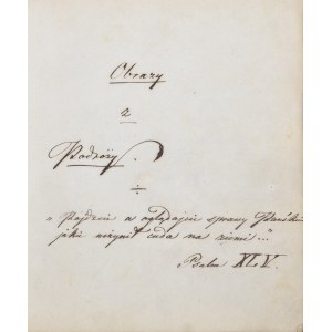 Pol Wincenty - Obrazy z życia i z podróży, 1845